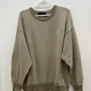 Como Sport by Cobra Made In Italy Mens Golf Sweater XL Beige White 100% Cotton